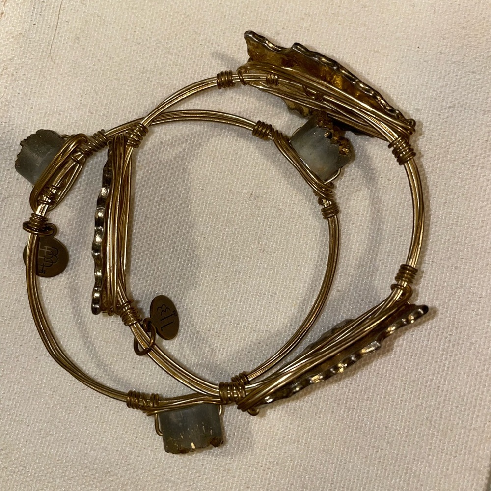 Bourbon and Bowtie gold bangles